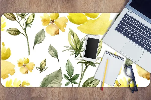 Schreibtisch Unterlegmatte Gelbe Blumen