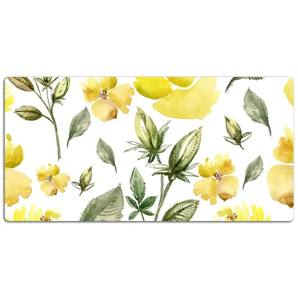 Schreibtisch Unterlegmatte Gelbe Blumen