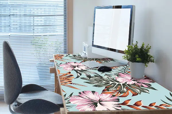 Schreibtisch Unterlegmatte Hibiscus-Blumen