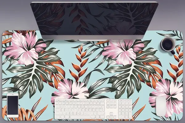 Schreibtisch Unterlegmatte Hibiscus-Blumen