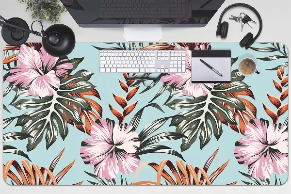 Schreibtisch Unterlegmatte Hibiscus-Blumen
