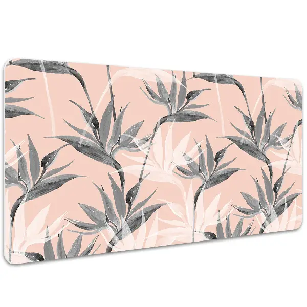 Schreibtisch Unterlegmatte Schwarze und weiße Blumen