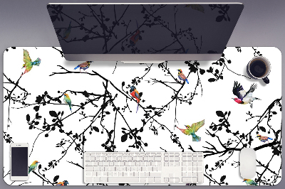 Büro-Schreibtischmatte Vögel und Zweige.