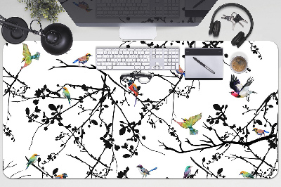 Büro-Schreibtischmatte Vögel und Zweige.