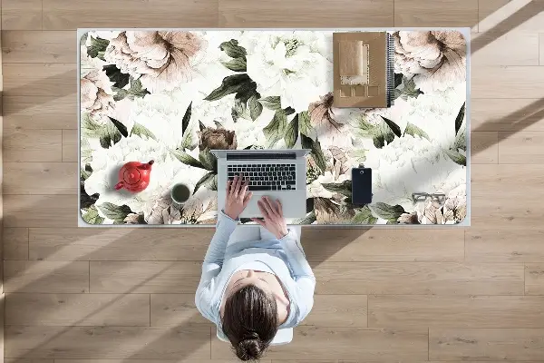 Büro-Schreibtischmatte Blühende Pfingstrosen