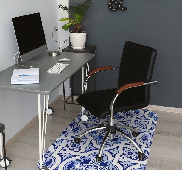 Bürostuhlunterlage Blaue Fliesen
