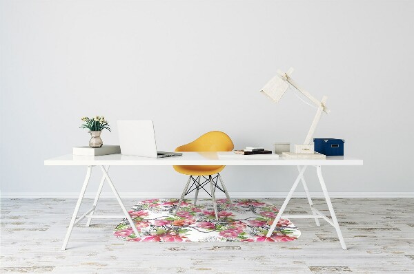 Stuhlmatte für Hartböden Aquarellblumen