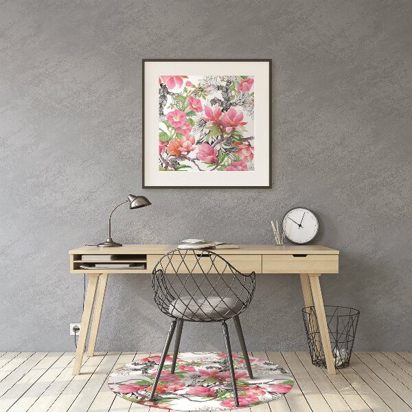 Stuhlmatte für Hartböden Aquarellblumen