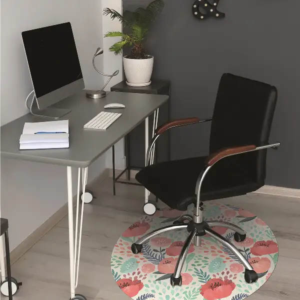 bodenschutzmatte bürostuhl Mohnblume