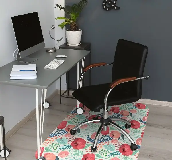 bodenschutzmatte bürostuhl Mohnblume