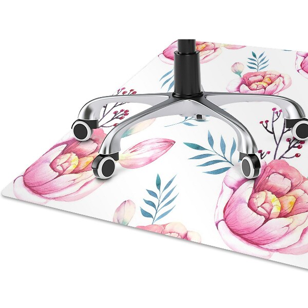 Stuhlmatte für Hartböden Blumen