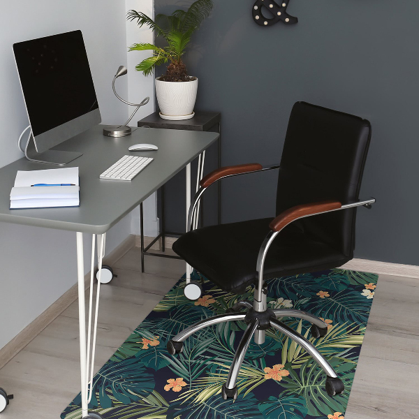 Stuhlmatte für Hartböden Blumen und Blätter