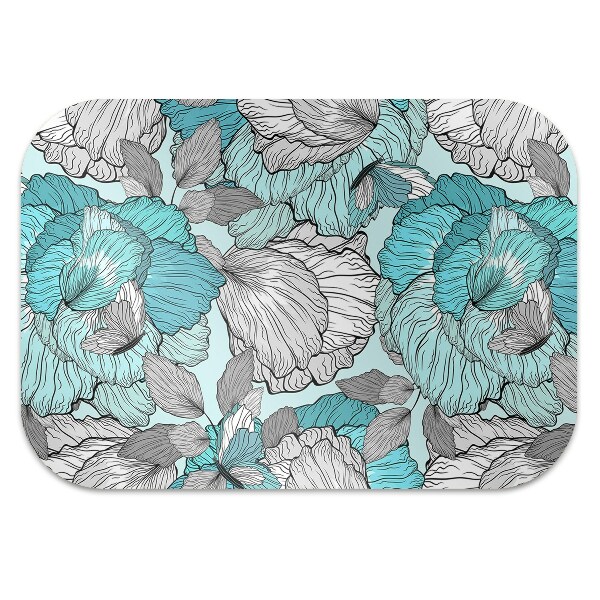 Stuhlmatte Doodle-Blumen