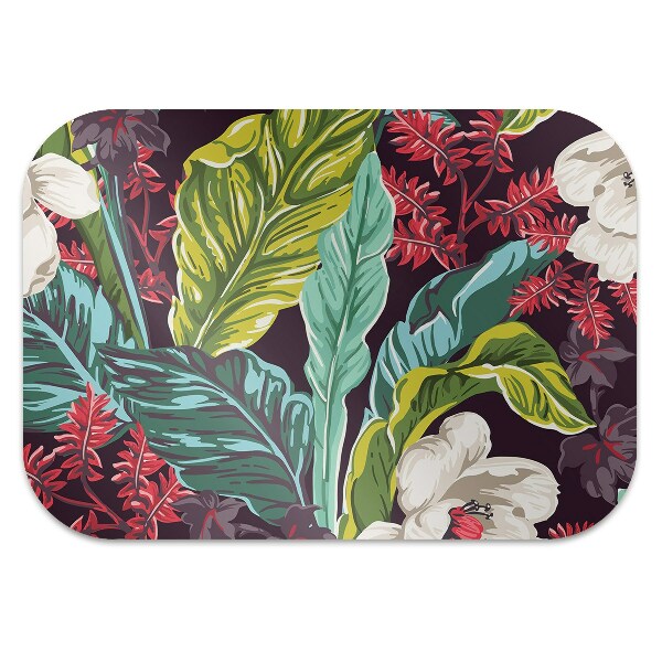 Stuhlmatte für Hartböden Blumenmotiv