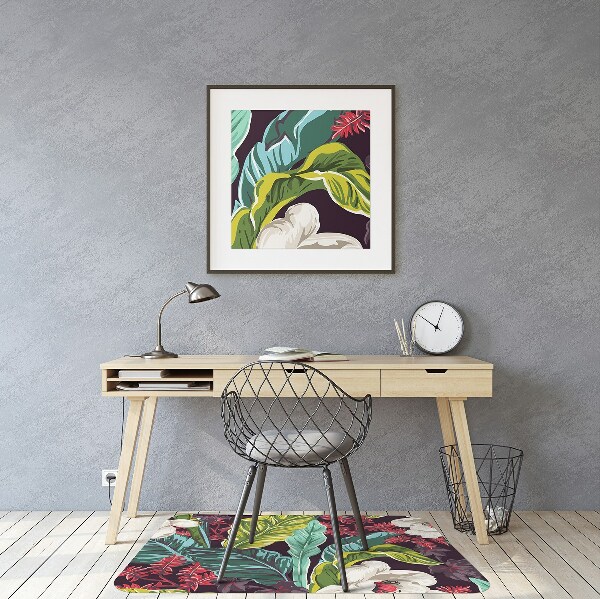 Stuhlmatte für Hartböden Blumenmotiv