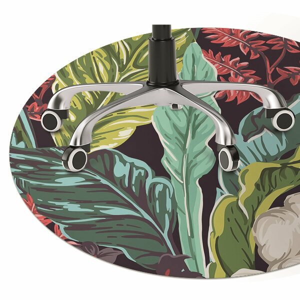 Stuhlmatte für Hartböden Blumenmotiv