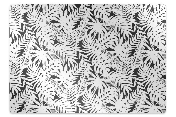 Stuhlunterlage Schwarz-Weiß-Blätter