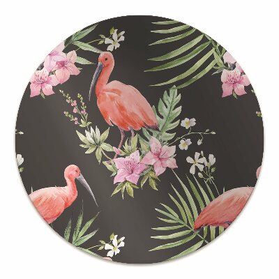 Stuhlunterlage Schwarzer Flamingo.