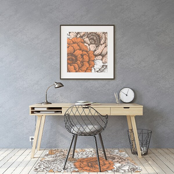 Stuhlmatte Orange Rosen