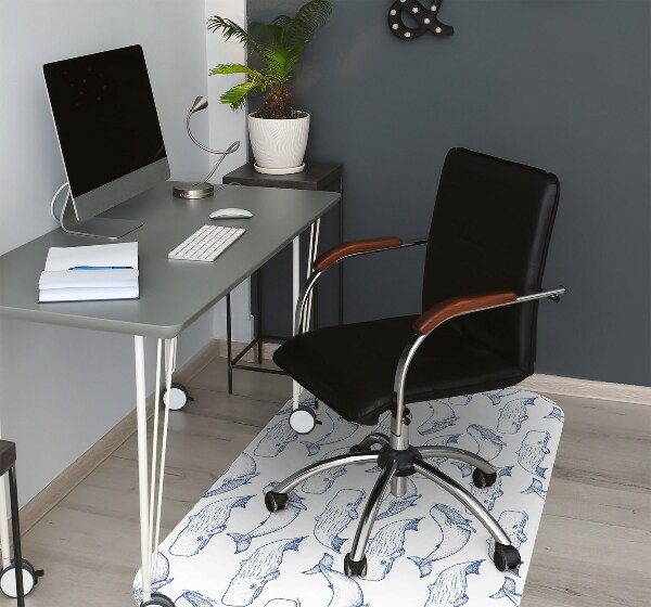 Stuhlmatte Blaue Wale