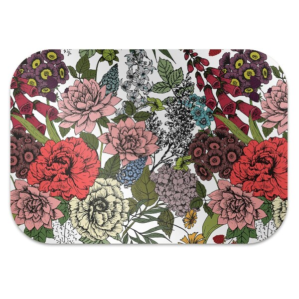 Stuhlmatte für Hartböden Herbstblumen