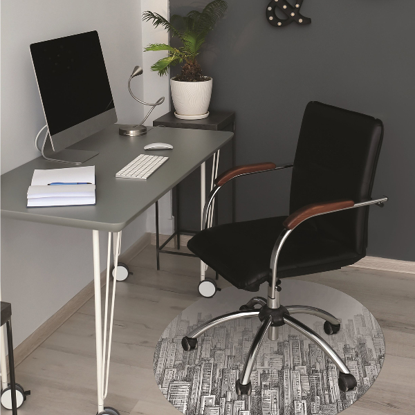 Bürostuhlunterlage Schwarz-Weiß-Stadt
