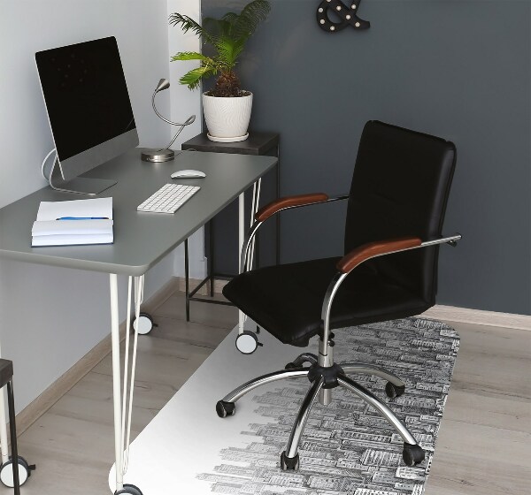 Bürostuhlunterlage Schwarz-Weiß-Stadt