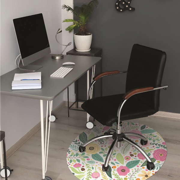 bodenschutzmatte bürostuhl Farbenfrohe Blumen