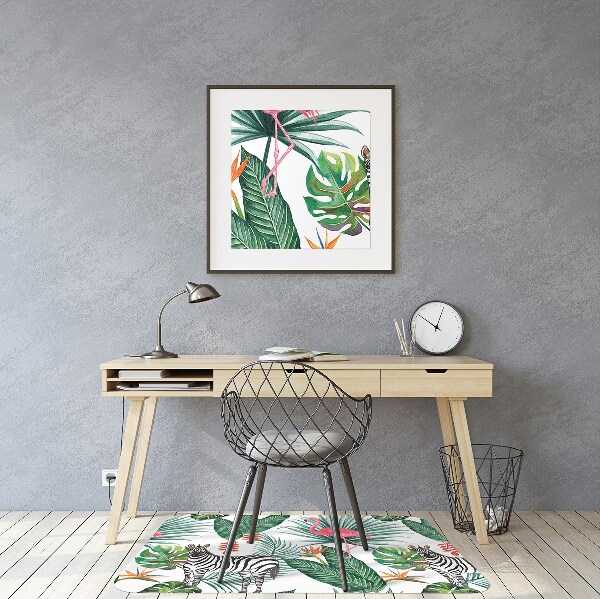 Bodenschutzmatte Flamingo und Zebra.