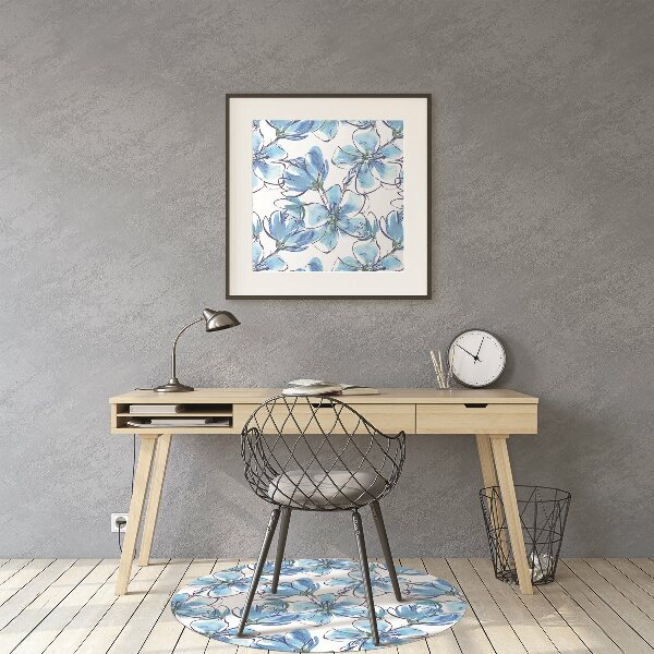 Stuhlmatte für Hartböden Aquarellblumen