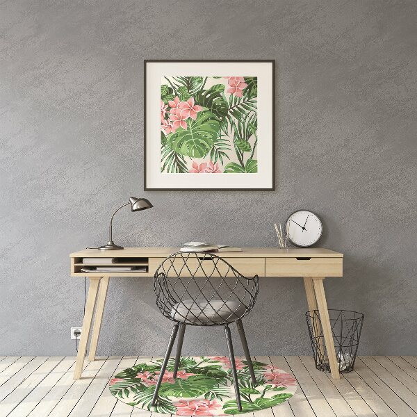 Bürostuhlunterlage Blumen Hawaii.