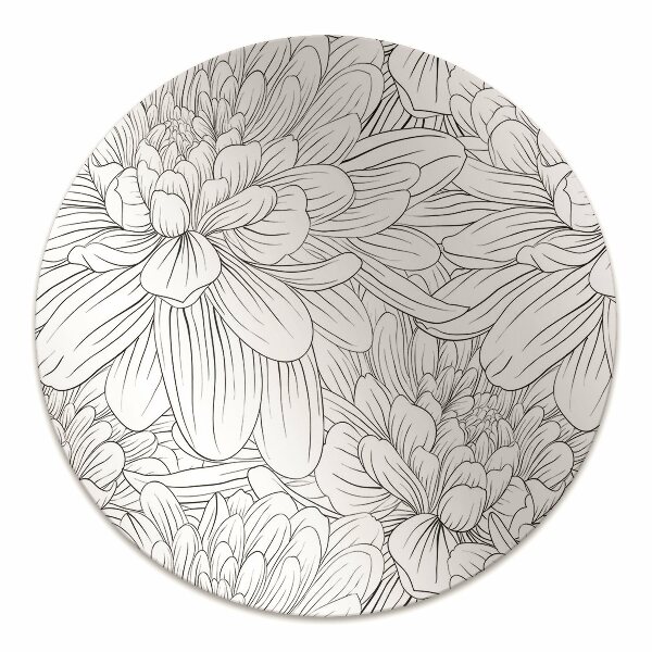 Bürostuhlunterlage Skizzierte Blumen