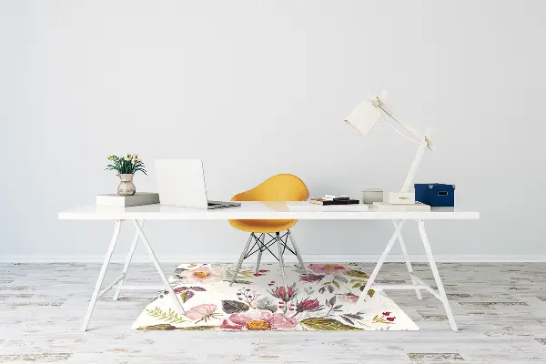 Stuhlmatte für Hartböden Weinleseblumenblumen