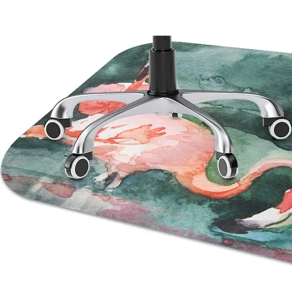 Stuhlmatte für Hartböden Lackierte Flamingos.