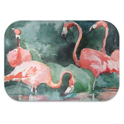 Stuhlmatte für Hartböden Lackierte Flamingos.