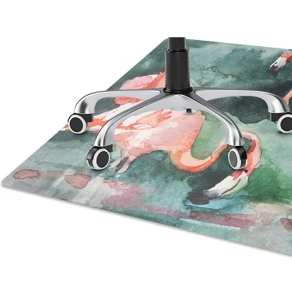 Stuhlmatte für Hartböden Lackierte Flamingos.