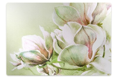 Stuhlmatte für Hartböden Magnolienblumen