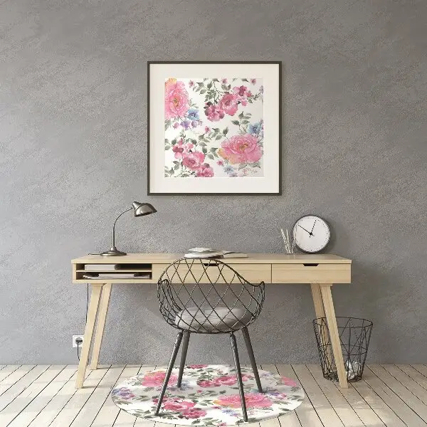 Bürostuhlunterlage Pinke Blumen