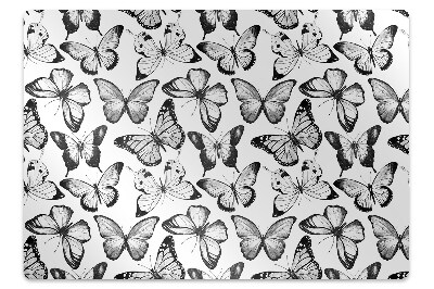 Stuhlmatte für Hartböden Schwarz-Weiß-Schmetterling