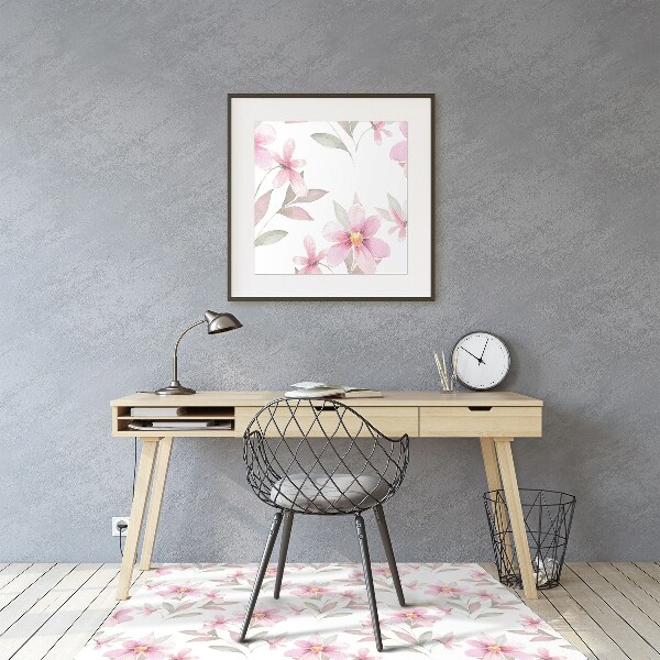 Bürostuhlunterlage Pinke Blumen