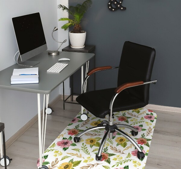 Bürostuhlunterlage Aquarellblumen
