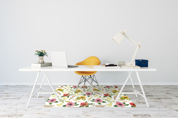 Bürostuhlunterlage Aquarellblumen