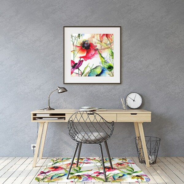 Stuhlmatte Farbige Blumen