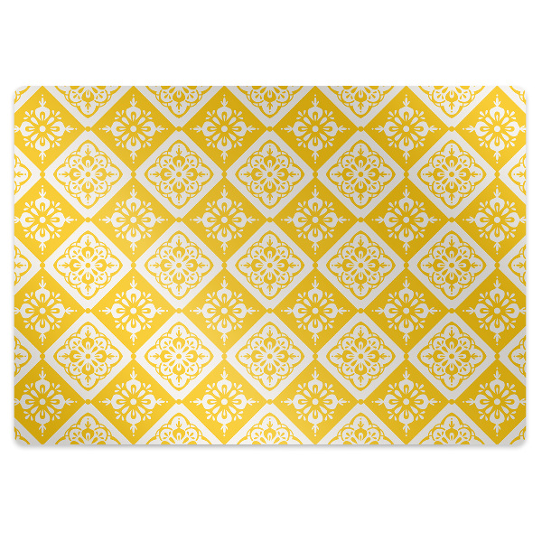 bodenschutzmatte schreibtischstuhl Gelb-Weiß-Muster