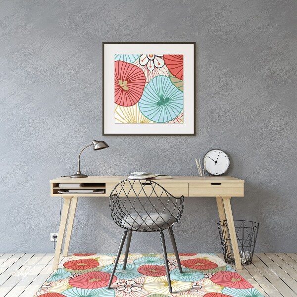Bürostuhlunterlage Blumenmuster