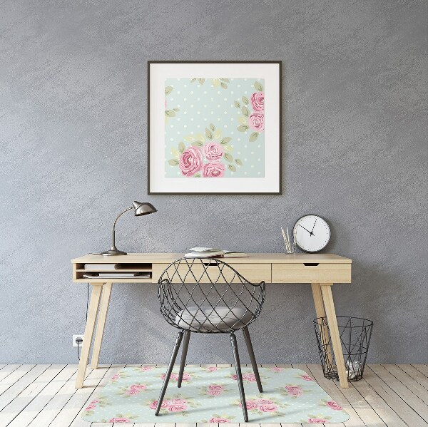 Stuhlmatte für Hartböden Rosa Blumensträuße