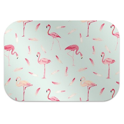 bodenschutzmatte schreibtischstuhl Flamingos und Federn