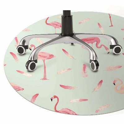 bodenschutzmatte schreibtischstuhl Flamingos und Federn