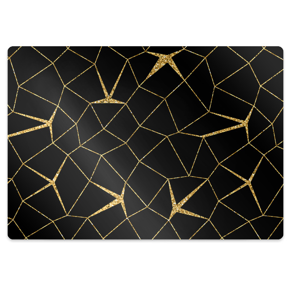 Stuhlmatte für Hartböden Gold- und schwarze Mosaik