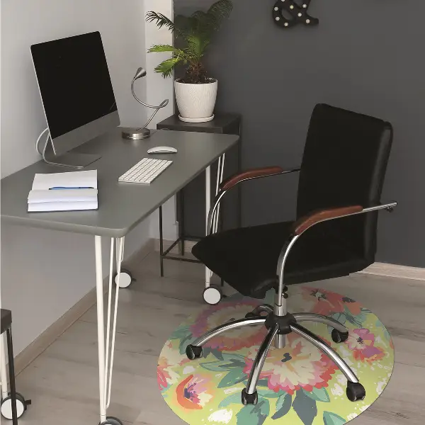 Bürostuhlunterlage Farbenfrohe Blumen